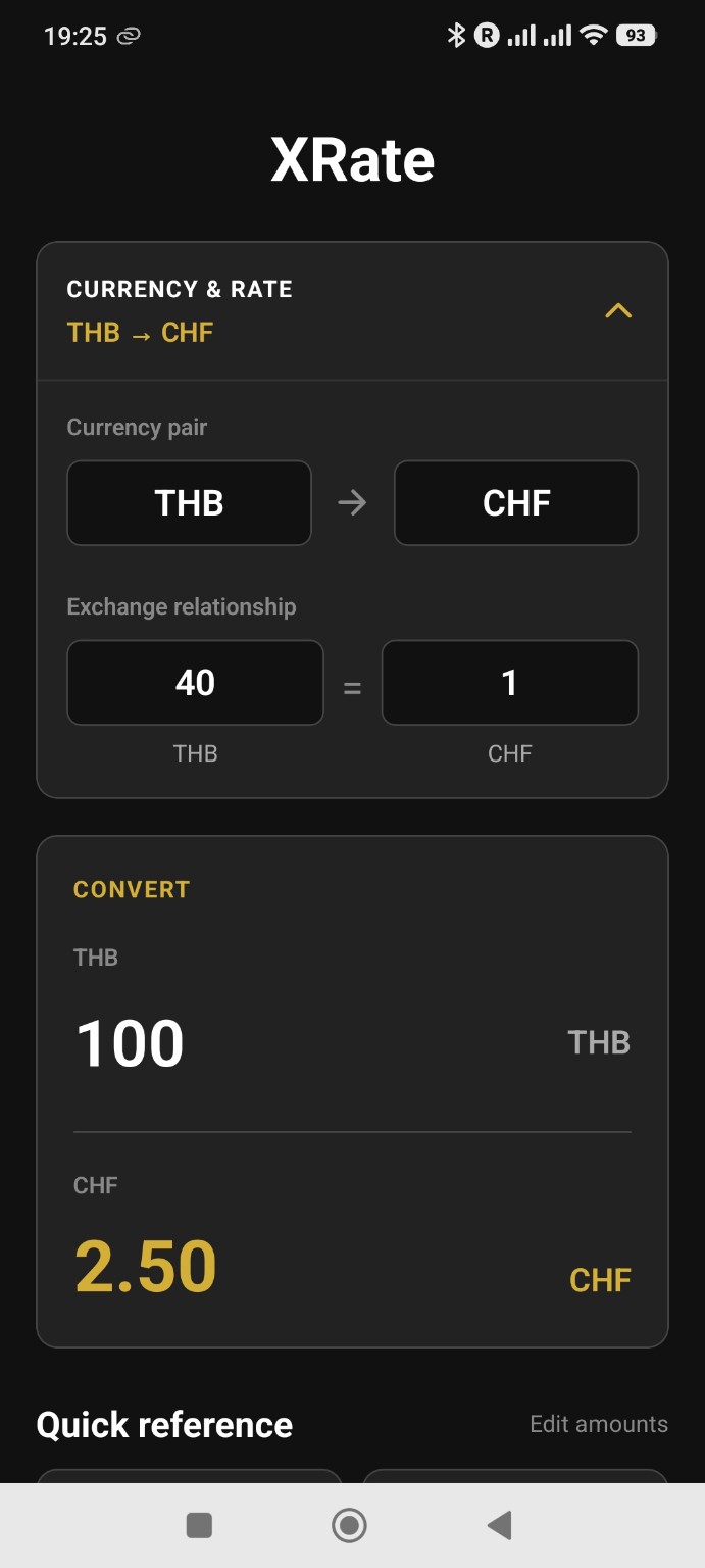 XRate currency and exchange rate setup